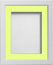 Frame Company Ainsworth Range White A2 Picture Photo Frame with Lemon Bon Bon Mount for Image A3 * Choice of Sizes* Fitted with Perspex