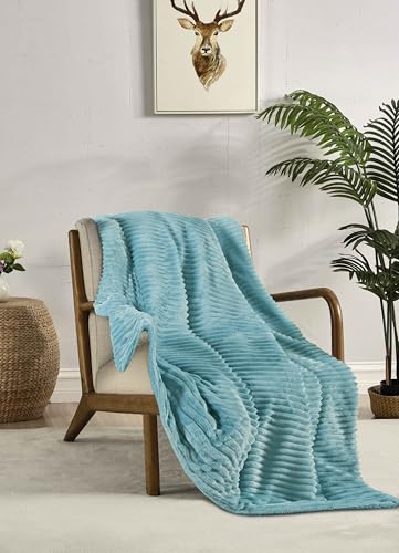 Miracle Home. Fleece Blanket Reversible Microfiber Veleta Flannel and Sherpa 240GSM-180GSM, 120GSM Filling, Soft, Warm and Lightweight, Machine Washable, 130 X 160, Green