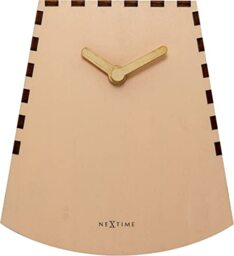 NeXtime - Table Clock – Diameter 20 cm - Wood – Motion Clock - Salmon – 'Rocky'