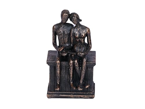 PUHOZN Iron Couple Statue Iron 6th for Wife Love Cast Iron Couple Sculpture Wedding Modern Abstract Romantic Man and Woman Sculpture Figurines Centerpiece Decoration