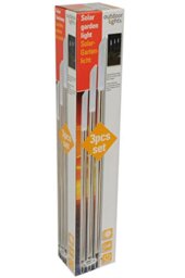Outdoor Lights 871125222858 Solar Garden Light, Steel, Silver, 1.8 x 1.8 x 80 cm