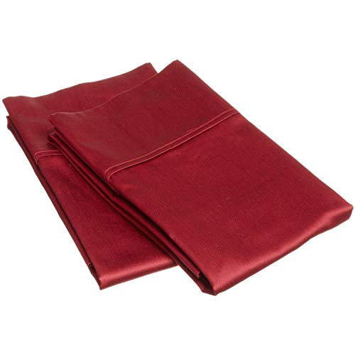 Superior 800 Thread Count 100% Premium Long-Staple Combed Cotton 2 Piece Pillowcase Set, Burgundy, Standard