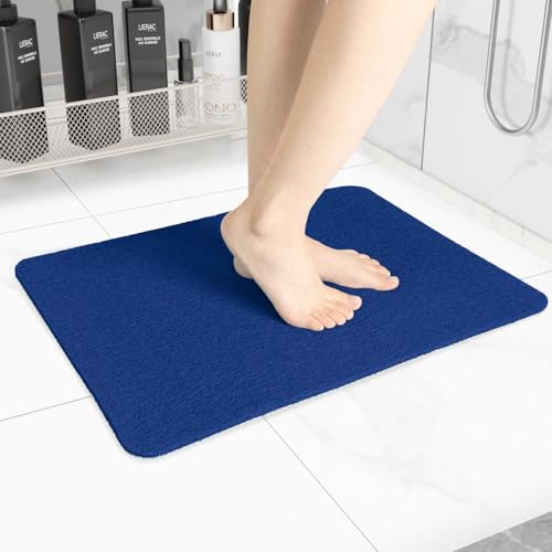 "Hargiis Non-Slip Bathtub Mat, Anti Slip Shower Mat, Fast Drying Bathtub Mats, Foot Scrubber Mat, Anti Slip Mat for Tub, Floor, Bathroom, Kitchen, Home, Hotel (Navy Blue 24""??16"")"