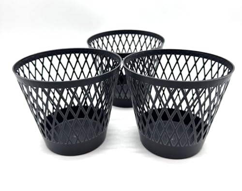 Kimmel Planter Grid Pattern 12 cm Grey Set of 3 Indoor Plants Orchid Pot Plant Pot
