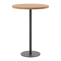 Office Hippo Circular Bar Table, Sturdy & Robust High Office Table, Stylish Work Table For Home Office, Ideal For Reception Area & Breakout Room, High Table Desk, 5 Year Guarantee - Oak / Black