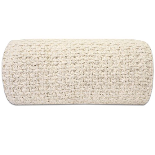 Sweet Home Collection 100% Fine Cotton Luxurious Basket Weave Blanket, Ivory Full/Queen