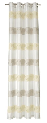 Deko Trends Tab-top curtain, Polyester, sand/white 245 x 146 cm