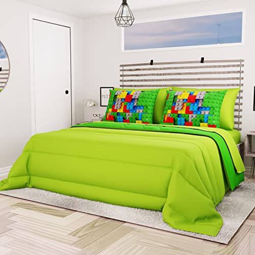PETTI Artigiani Italiani, Quilts, Warm and Soft Comforter, Microfiber Duvet, 100% Made in Italy, Microfibre, Green, Large Single (170x260 cm)