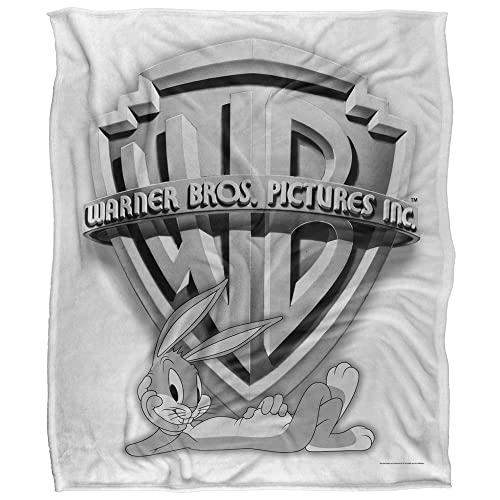 WB Shield Bugs Bunny Old School Silky Touch Super Soft Throw Blanket 152 X 127 cm, White