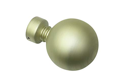 Gardinia Ball, 2 x end Piece, Metal, Champagne, for Curtain Technology, Diameter, Ø 19 mm