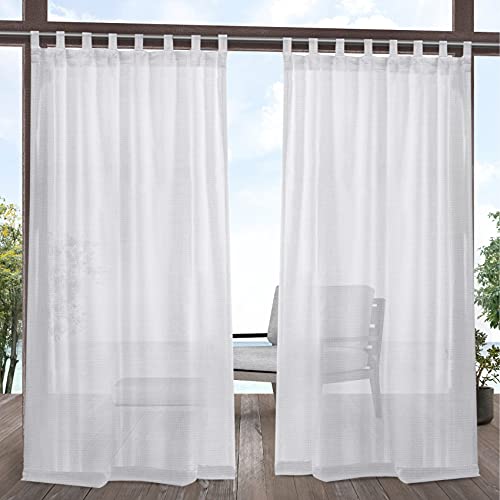 Exclusive Home Curtains Miami Velcro Tab Top Panel Pair, White, 54x108, 2 Piece