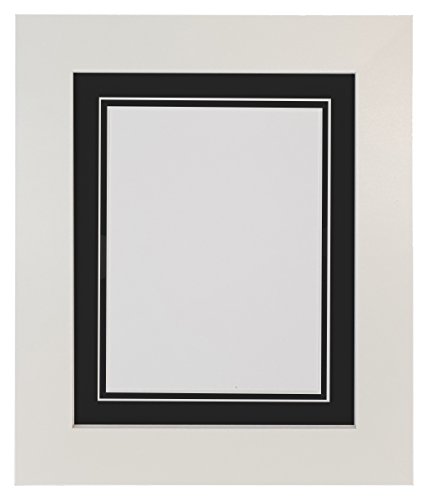 Metro White Photo Picture Poster Frame with Double Black Mount 9 x 7 for Image Size 6 x 4 inch
