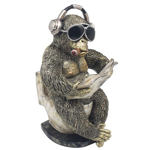 Lesser & Pavey Attitude Loo Time Gorilla Decor Animal Figurine Large - Decorative Piece, Freestanding Construction, Display Ready Accent, Ideal for Home and Office Decor, Unique Gift Selection