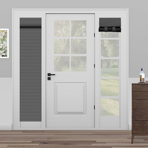 Muamar Side Door Window Covering, Front Door Shades for Small Window, Privacy Sidelight Curtains, Thermal Insulated - Black, 1 Panel, W12 X L70