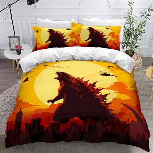 sonicpony Boys Duvet Cover Set Twin Full Size Dinosaur Comforter Cover Bedding Set 3D Teens Men Microfiber 1 Piece Duvet Cover with Zipper Closure 2 Pieces Pillow Shames No Comforter (Dino9, Twin)
