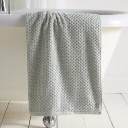 Dreams & Drapes Popcorn Check Bath Sheet Green – Extra‑Large Soft Absorbent 100% Cotton Jacquard Check Bathroom Towel, Quick‑Dry, Durable Everyday Use Bath Sheet for Modern Home Bathrooms – Green