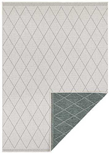 Freundin Home Collection In- & Outdoor Reversible Rug Daisy, Polypropylene, Green cream, 80 x 250 cm