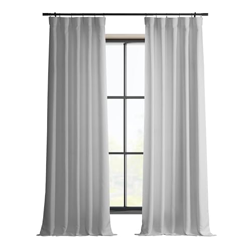 HPD Half Price Drapes Italian Faux Linen Curtains 108 Inches Long Room Darkening Curtains for Bedroom and Living Room 50 X 108, (1 Panel), Dove White