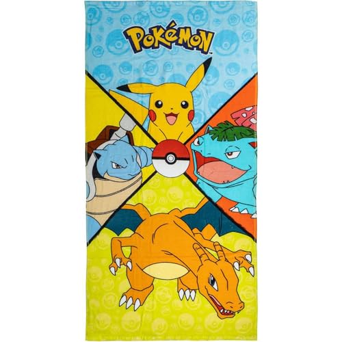 CERDÁ LIFE'S LITTLE MOMENTS Pokémon Children's Towel - Multicolour - 70x140 cm - Made with 100% Cotton 320 gsm - Small Towel - Pokémon Print - Original Product Designed in Spain