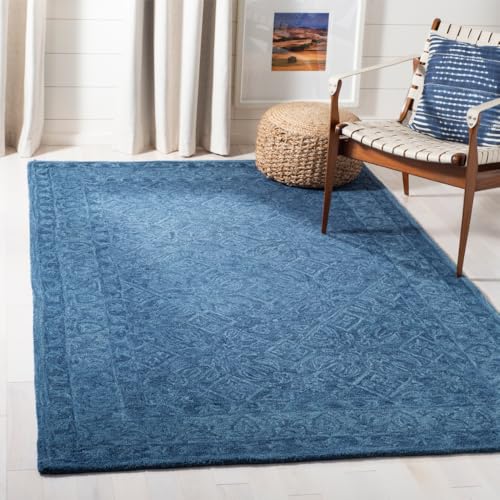 Safavieh Contemporary Rug for Living Room, Dining Room, Bedroom - Dip Dye Collection, Short Pile, in Navy Blue, 122 X 183 cm