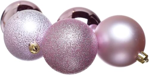 Heitmann Deco Christmas Tree – Set of 25 – Baubles – Christmas Tree – Christmas Baubles – Pink – Matt, Glossy, Glitter – Approx. 5.8 cm