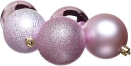Heitmann Deco Christmas Tree – Set of 25 – Baubles – Christmas Tree – Christmas Baubles – Pink – Matt, Glossy, Glitter – Approx. 5.8 cm