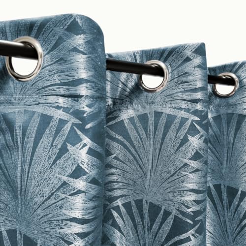 Atout Ciel Eyelet Curtain 140 x 240 cm Midnight Blue Ready to Hang