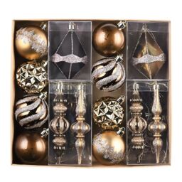 Valery Madelyn Christmas Tree Ornaments Set for Fall Decor, 40ct Bronze Copper and Gold Shatterproof Christmas Tree Decorations Bulk, Luxury Hanging Ball Ornaments for Thanksgiving Autumn Harvest