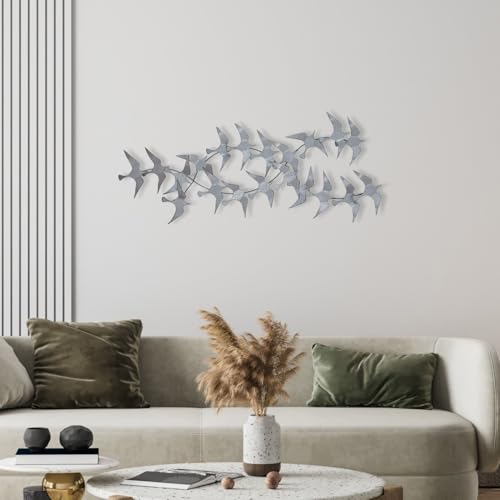 Hand-Painted Decorative Metal Wall Accessory, 112 x 11 x 50 cm, 100% Metal, 0.8 mm Thickness, Unique Art Piece for Home Decor, Colour Variations May Occur
