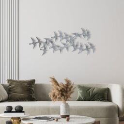 Hand-Painted Decorative Metal Wall Accessory, 112 x 11 x 50 cm, 100% Metal, 0.8 mm Thickness, Unique Art Piece for Home Decor, Colour Variations May Occur