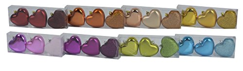 Christmas Gifts 41896 Christmas Decoration Heart with 8-Assorted (Pack of 3)