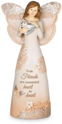 Pavilion Gift Company 19082 True Friends Angel Figurine, 6-Inch, White,silver