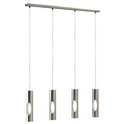 EGLO Ceratella Pendant Light 4-Bulb Steel 20 W Matte Nickel White