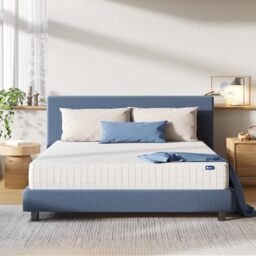 Avenco Super King Mattress, Medium Firm, Blue, 10.6 Inch, Pocket Sprung, Comfort Foam, 896 Coils, 3 Zone Support, Edge Support, Breathable, Hypoallergenic, 180x200x27cm