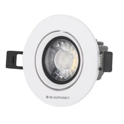 Blaupunkt LED Downlight Spot – Flush Mounted – Ceiling Lighting – 7W – Modern Design – 595 Lumens – Adjustable – Easy Installation – White – Warm White 2700K – Beam Angle 36°