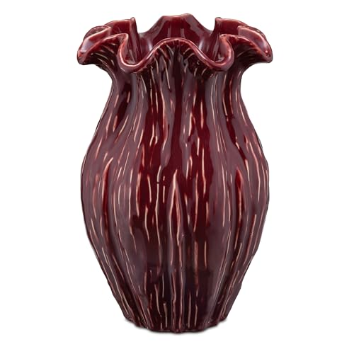 RITUALI Domestici - BENESTO Vase L Red, 18x18x27.5h cm, Ceramic Collection