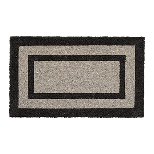 Relaxdays Long Coir Doormat with Anti-Slip PVC Underside for Balcony Hallway Veranda Patio Welcome Mat Size: 75 x 45 x 1.5 cm, Grey, 45 x 75 x 1.5 cm