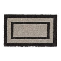 Relaxdays Long Coir Doormat with Anti-Slip PVC Underside for Balcony Hallway Veranda Patio Welcome Mat Size: 75 x 45 x 1.5 cm, Grey, 45 x 75 x 1.5 cm