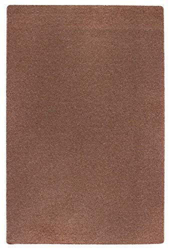 andiamo Grotone Round Rug with Fleece Backing, Tested for Harmful Substances, Mottled, Colour: Cognac, Size: 50 x 80 cm