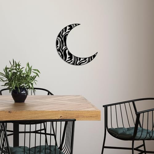 Stylish Black Decorative Metal Wall Accessory, 49 x 49 cm, 100% Metal, 1.5 mm Thick, Easy Wall Mounting, Perfect for Modern Home Decor