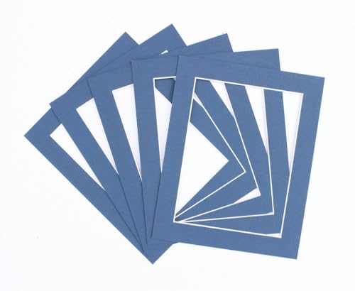 Frame Company Pack of 10 Oxford Blue Mounts, 12x10 for 9x7 - Fits a 9x7 photo, External Mount Size 12x10, Pack of 10, Acid-Free