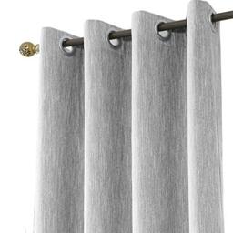 Melodieux Grey Blackout Curtains Opaque Linen Look for Living Room Bedroom 175 x 140 cm - Pack of 1