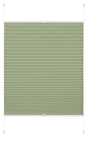 GARDINIA EASYFIX Greta Pleated Blind for Clamping, Opaque Folding Blind, All Mounting Parts Included, Mint Green, 90 x 130 cm (W x H)