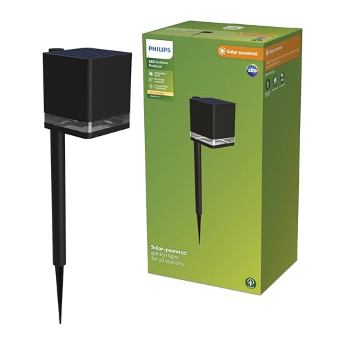 PHILIPS Virona Outdoor Solar Pedestal Light, 2700 K, 200 lm, Black​