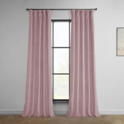HPD Half Price Drapes Heritage Plush Velvet Curtains 108 Inches Long Room Darkening Curtains for Bedroom & Living Room 50W x 108L, (1 Panel), Ballet Pink