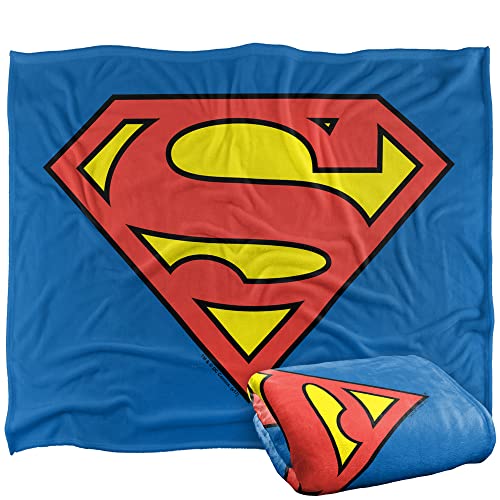 SUPERMAN Blanket, 152 x 127 cm, Classic Logo, Silky Touch Super Soft Throw Blanket