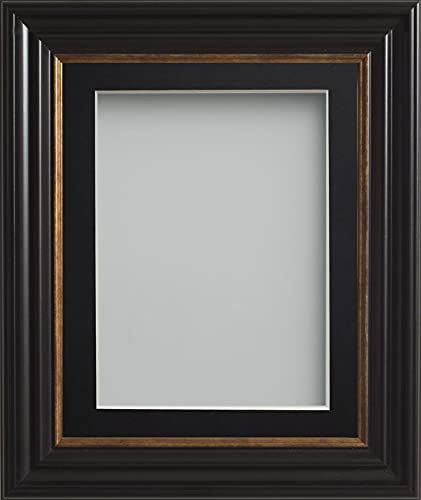 Frame Company Emson Black Picture Photo Frame with Black Mount - 12x10 for pic size 10x8 *Choice of Sizes* Fitted with Real Glass