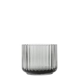 Lyngby Porcelæn Tea Light Holder Diameter 6.7 cm Lyngby Mouth-Blown Glass Grey