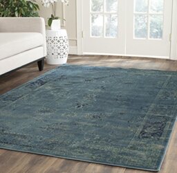 Safavieh Traditional Indoor Woven Rectangle Area Rug, Vintage Collection, VTG117, in Turquoise / Multi, 201 X 279 cm for Living Room, Bedroom or Any Indoor Space