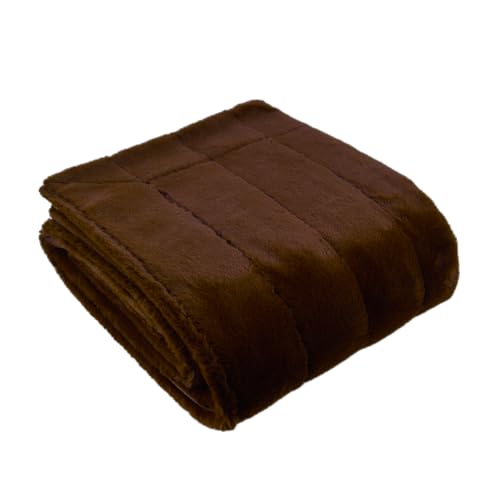 Paoletti Empress Throw (Brown - 130x180cm) - Luxury Heavyweight Soft Faux Fur Elegant Minimalist Decorative Sofa Bed Blanket
